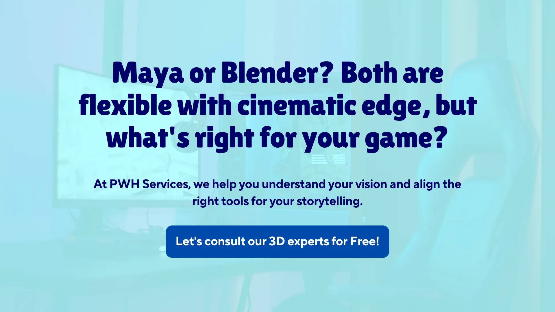 maya or blender both are flexible with cinematic edge but whats right for your game